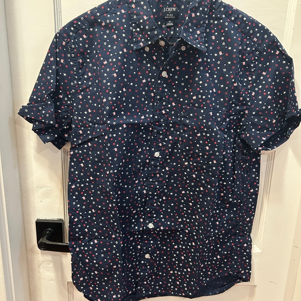 J. Crew Men's American Flag Shirt